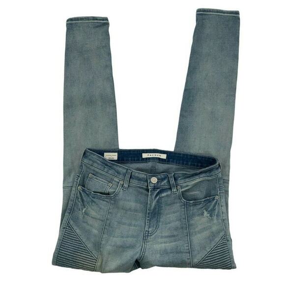 Pacsun Los Angeles Jeans Men Size 30X32 Stacked Skinny Stretch Pocket Blue Denim - Picture 8 of 12